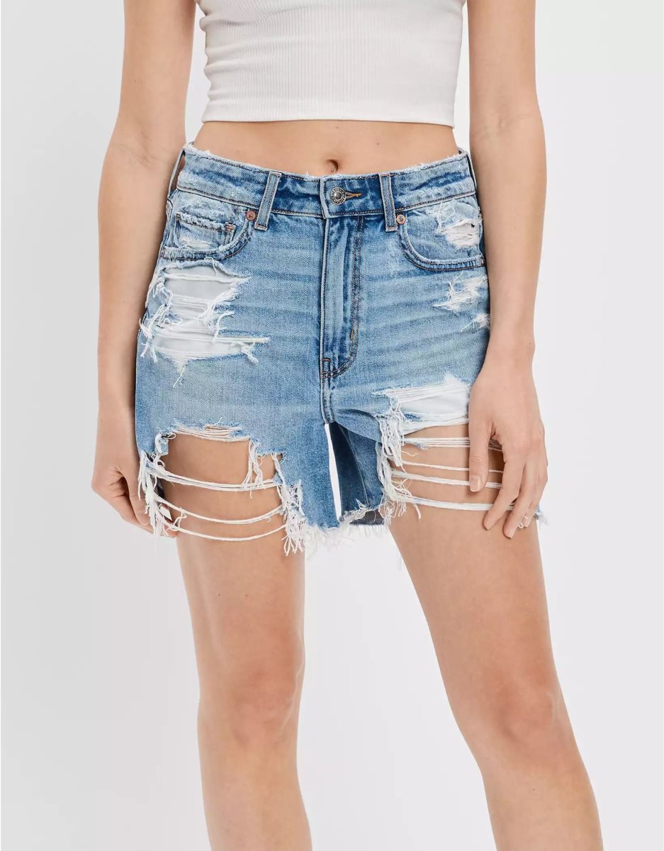 Shorts American Eagle AE Denim Highest Taille Baggy Lavage Clair Femme | LQC-80558828